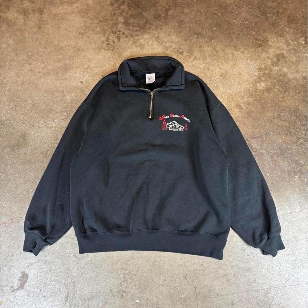 Vintage 90s jerzees Pace Setter Athletic black sweatshirt Men's Size Large